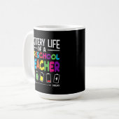 Mug Batterie Vie d'un enseignant préscolaire (Devant gauche)