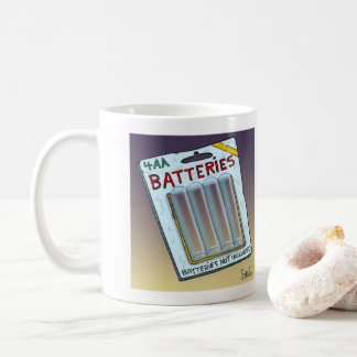 Mug Batteries amusantes non incluses carte et cadeau.