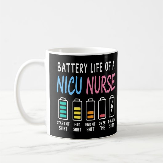 Mug Battery life of a NICU nurse humor level (Gauche)
