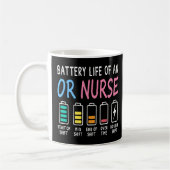 Mug Battery life of an OR nurse humor chart (Gauche)