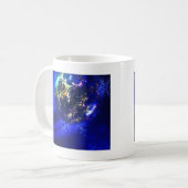 Mug Bauble de Noël bleu électrique, personnaliser i (Devant gauche)