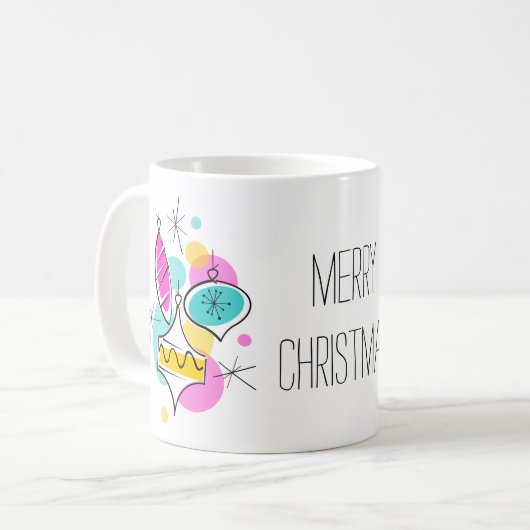 Mug Baubles Arbre Rétro Groupe Musique de Noël (Devant gauche)