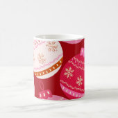 Mug Baubles De Noël Rose Et Rouge (Centre)