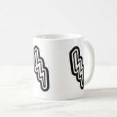 Mug Baudrier noir blanc Forme du monogramme (Devant droit)