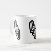 Mug Baudrier noir blanc Forme du monogramme (Devant gauche)