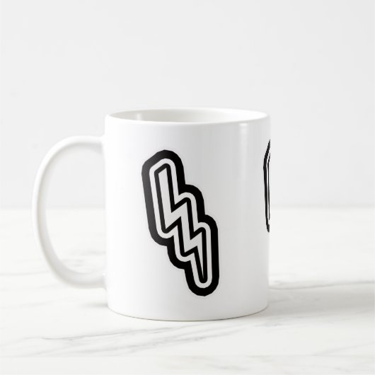 Mug Baudrier noir blanc Forme du monogramme (Gauche)