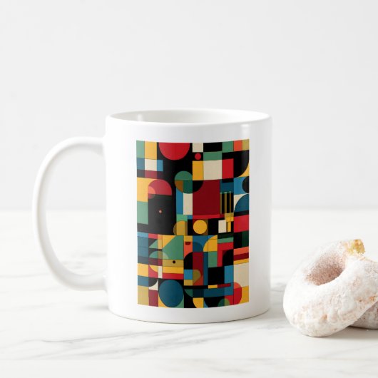 Mug Bauhaus Géométrique Abstrait Coloré (Avec donut)