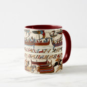 MUG BAYEUX TAPESTRY 1066, CHEVALIERS NORMAUX, NAVIRES  (Devant droit)