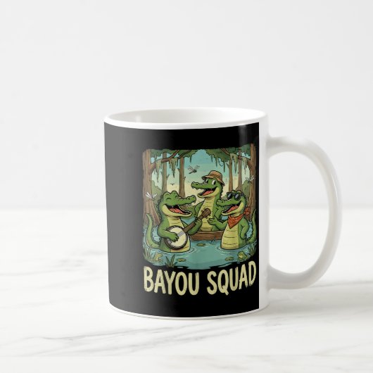 Mug Bayou Squad Louisiana Alligator Retro Wildlife Tra (Droite)