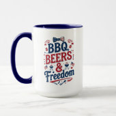 Mug BBQ, Beers & Freedom – Retro 4th of July Vibes (Gauche)