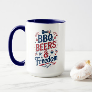 Mug BBQ, Bières et Liberté – Rétro 4 juillet Vibes