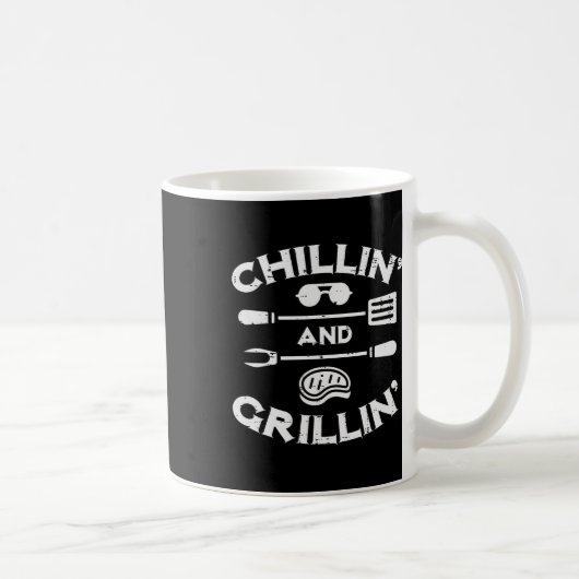 Mug Bbq Chillin Et Grillin Byrbecue Pit Hommes Femmes (Droite)