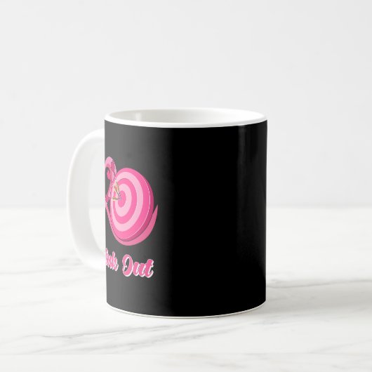 Mug BC Leopard Pink Out Darts Tacker Cancer du sein Aw (Devant gauche)