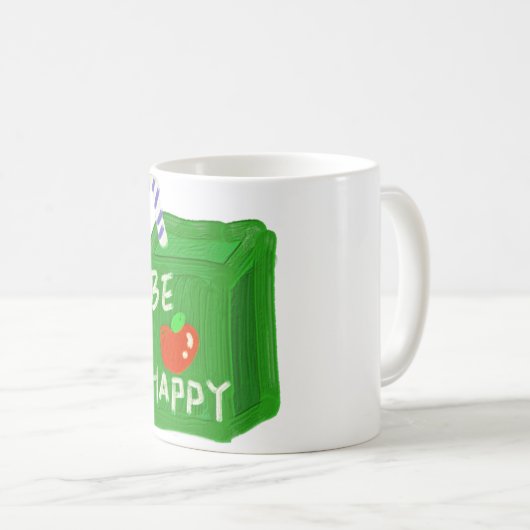 Mug Be Happy With Apple Design T-shirts By Will Power (Devant droit)