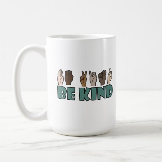 Mug Be Kind ASL American Sign Language (Gauche)