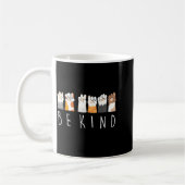 Mug Be Kind Asl Sign Language Kindness Cat Paws Finger (Gauche)