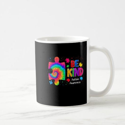 Mug Be Kind Puzzle Pieces Tie Dye Cute Autism Awarenes (Droite)