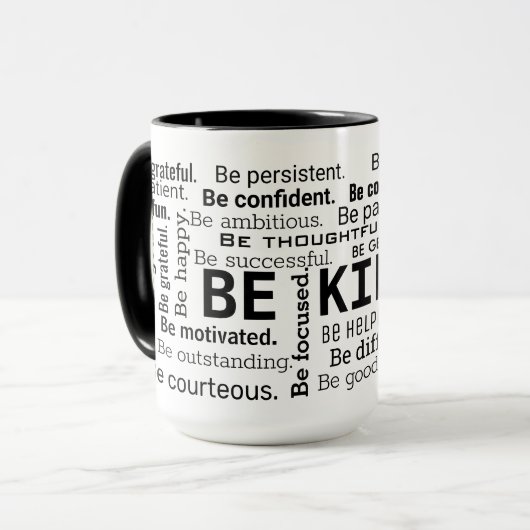 Mug Be Kind Word Cloud inspirational Words (Devant gauche)