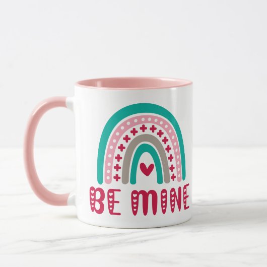 Mug BE MINE valentine arc-en-ciel (Gauche)