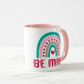 Mug BE MINE valentine arc-en-ciel (Devant droit)