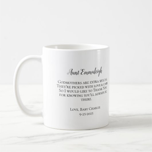 Mug Be My Godmère Merci Photo (Gauche)