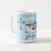 Mug Be My Godparents Proposal Blue Memorial Photo (Devant gauche)