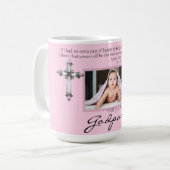 Mug Be My Godparents Proposal Pink Memorial Photo (Devant gauche)