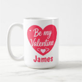 Mug Be my Valentine Heart personalized (Gauche)