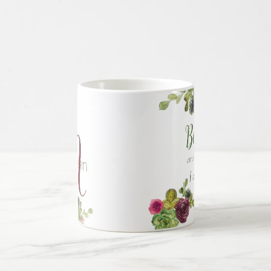 Mug Be Still and Know Bible Verse Monogram Aquarelle (Centre)