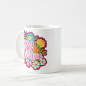 Mug Be Unique motivational flower design (Devant gauche)