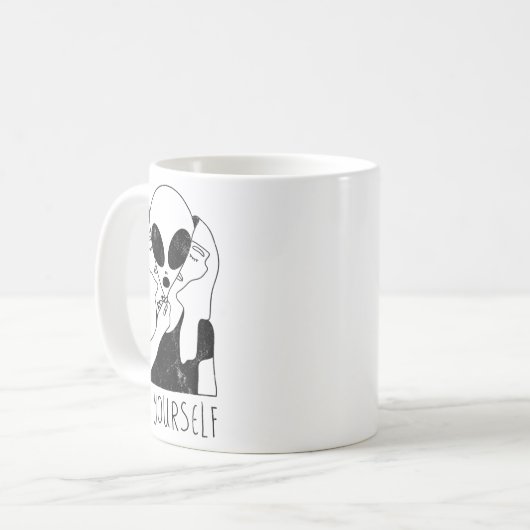 Mug Be Yourself - Funny Alien Motivational S  (Devant gauche)