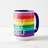 MUG BE YOURSELF TO FREE YOURSELF RAINBOW (Devant droit)