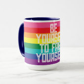 MUG BE YOURSELF TO FREE YOURSELF RAINBOW (Devant gauche)