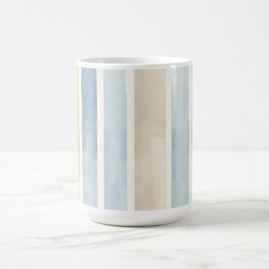 Mug Beach Blue Cream Stripes (Centre)