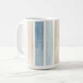 Mug Beach Blue Cream Stripes (Devant gauche)