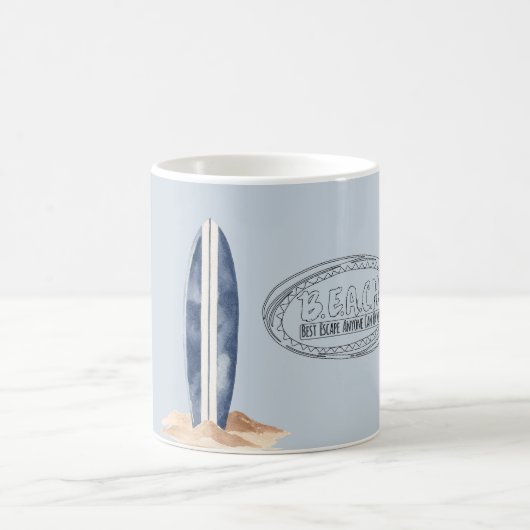 Mug Beach Blue Surf Board (Centre)