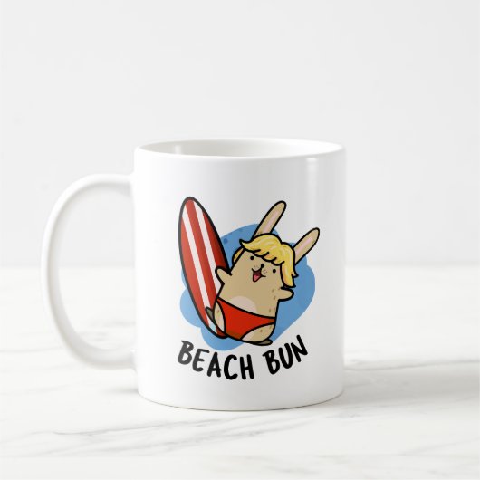 Mug Beach Bun Funny Bunny Pun  (Gauche)