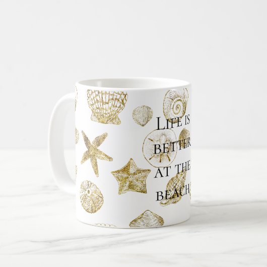 Mug Beach Gold Sea Shells (Devant gauche)