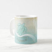 Mug Beach House Tortue nautique Aqua Blue ID623 (Devant gauche)