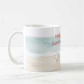 Mug Beach Ocean Starfish Fox Hello Sunshine (Gauche)