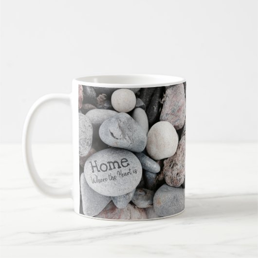 Mug Beach Pebble Nature home est le coeur (Gauche)