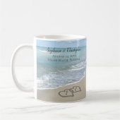 Mug Beach Wedding Hearts (Gauche)