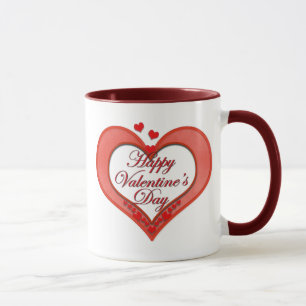 Mug Beaded Red Heart Valentine