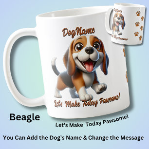 Mug Beagle - Ajouter le nom du chien, modifier le text