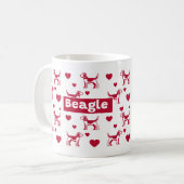 Mug beagle Au Coeur Rouge (Devant gauche)