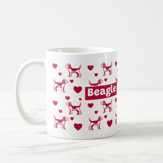 Mug beagle Au Coeur Rouge (Gauche)