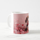 Mug Beagle avec des roses - Saint-Valentin (Devant gauche)