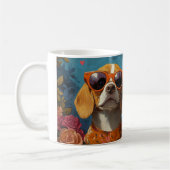 Mug Beagle avec Roses du Cœur pour la Saint-Valentin (Gauche)