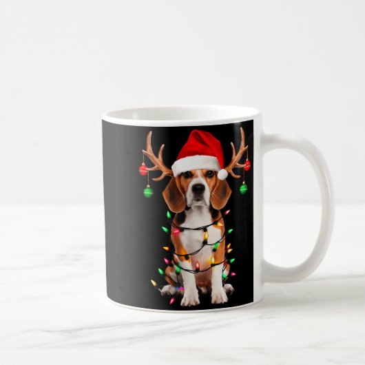 Mug Beagle Christmas Tree Shirt Beagle Santa Hat Lover (Droite)