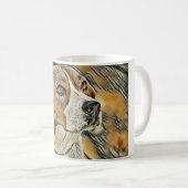 Mug Beagle, croquis de couleur (Devant droit)